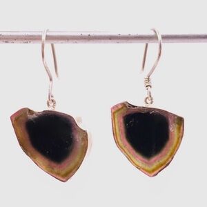 Huge 30 carat solid sterling genuine watermelon tourmaline earrings $788